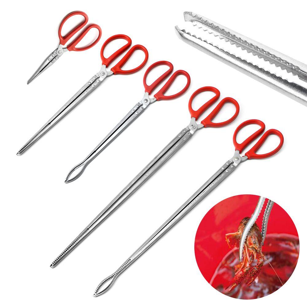 Solighter Tong Stainless Steel Penjepit Kepiting Gigi Anti slip Alat Tangkap Memancing Hand Tools Catch Clamp