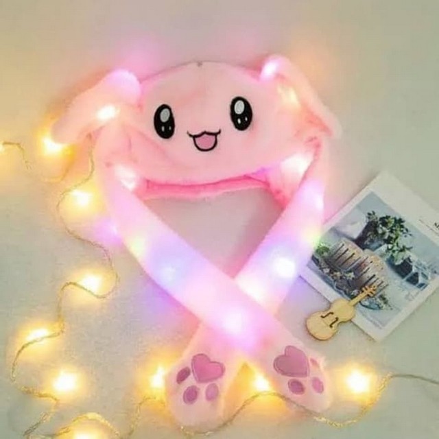 Bunny Head LED TikTok Topi Kelinci Telinga Bisa Gerak + Lampu LED - Motif C