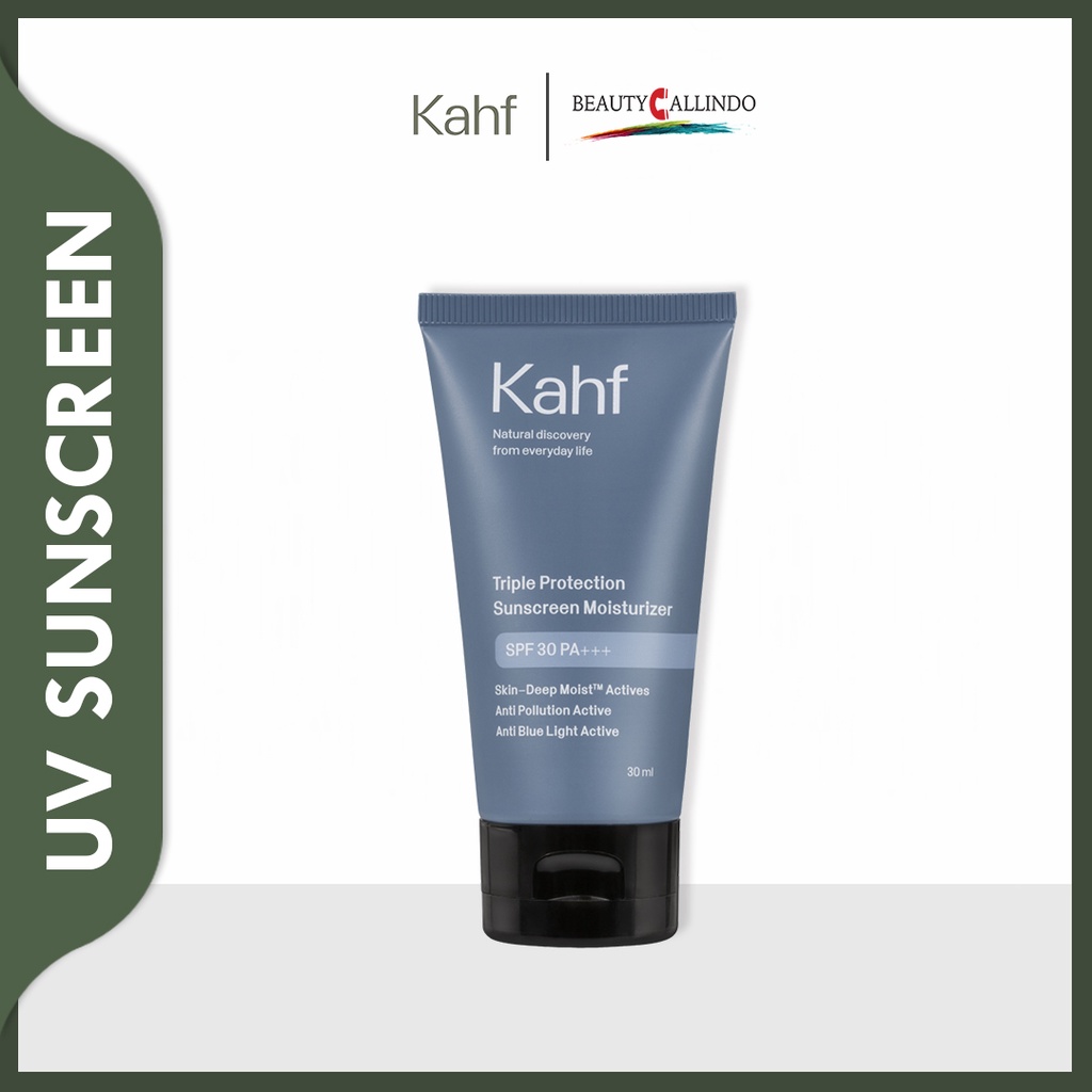 Kahf Triple Protection Sunscreen Moisturizer SPF 30 PA+++ 30 ml - Perawatan Wajah Sunscreen Pria