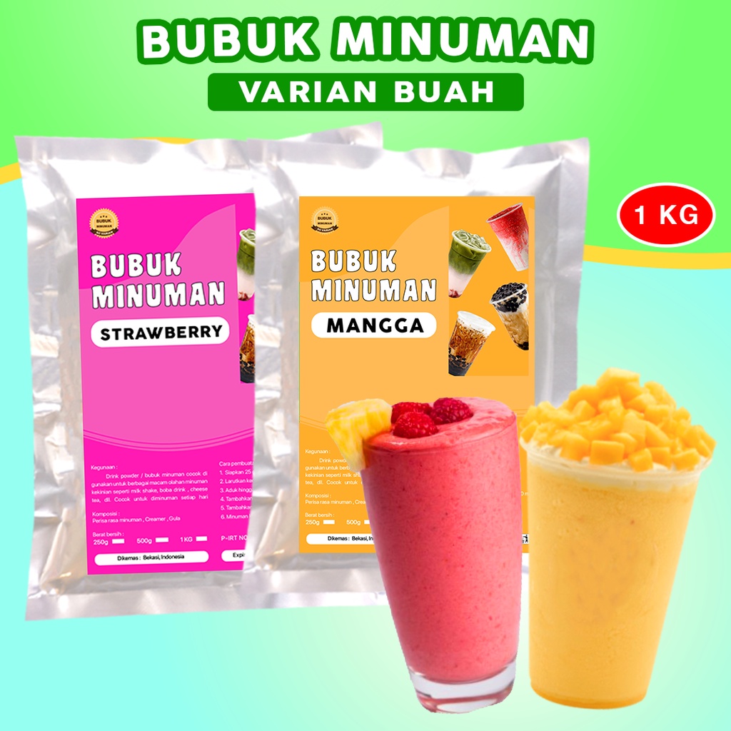 Jual Bubuk Minuman Rasa Buah 1kg Bubuk Minuman Boba 1kg Serbuk Minuman Aneka Rasa 1kg 4657