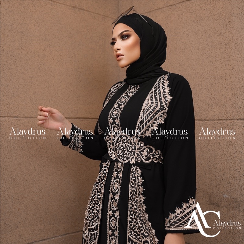 Abaya Baju Muslim Bordir Gamis Maxi Dress Arab Saudi Bordir Zephy Turki Umroh Dubai Turkey India 847