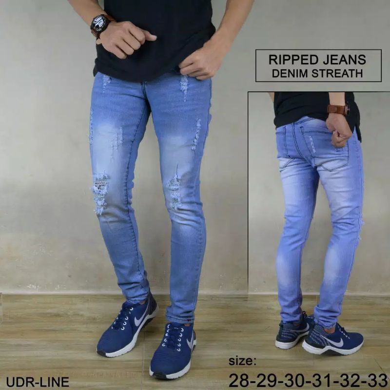 Celana sobek pensil/Celana Pria Sobek/terbaru Sobek/Jeans Sobek