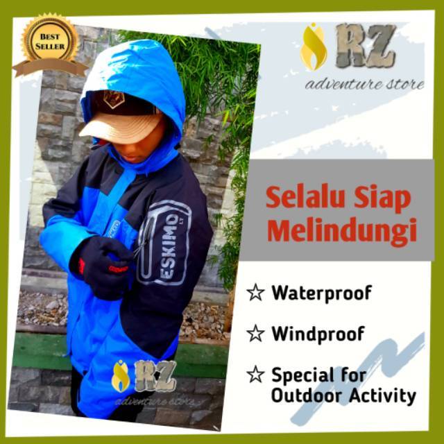 Jaket Outdoor Gunung Waterproof Jacket Full Seal Cozmeed Eskimo khusus Size L