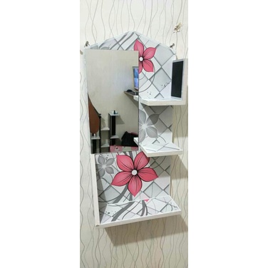 RAK RIAS DANDAN / MEJA RIAS GANTUNG MINIMALIS SERBAGUNA - Merah