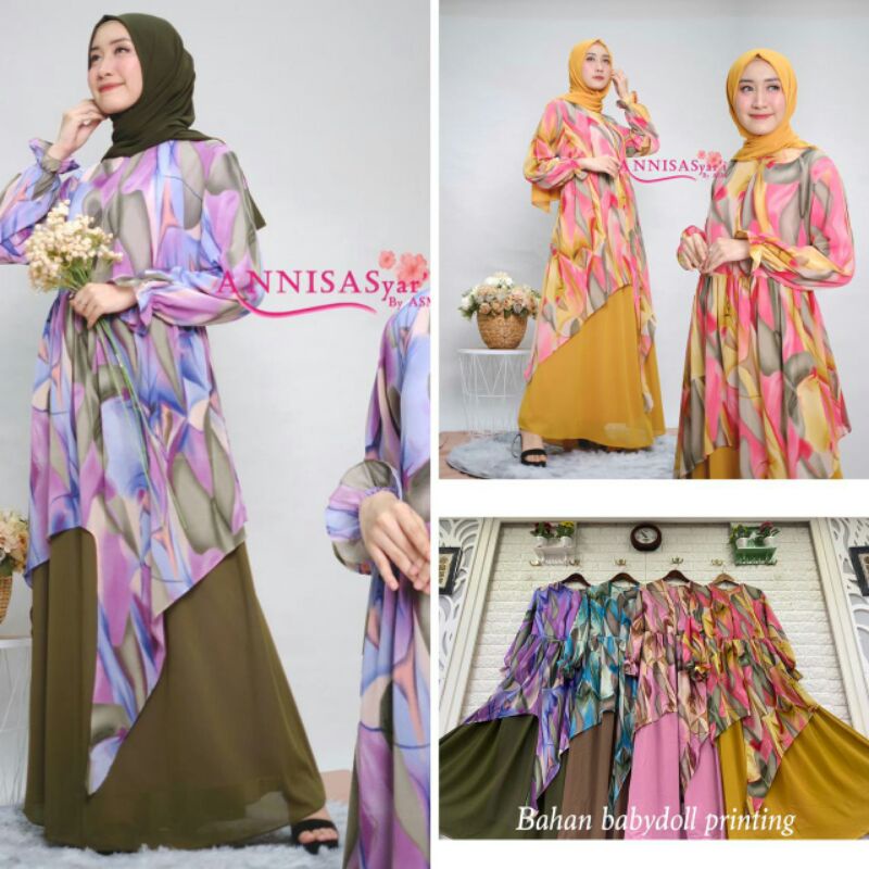Gamis Dress Cantik Annisa Syari By ASM gercep bun