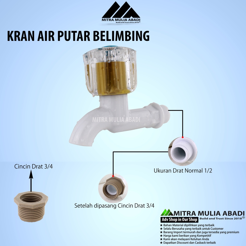 Kran Air Putar Paris PVC l Keran Tembok l Taman