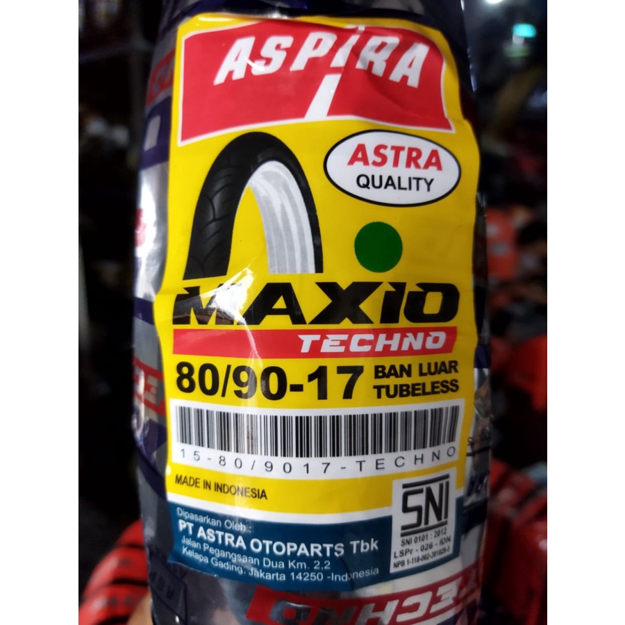 Ban TUBELESS Aspira Maxio Techno 80/90-17 TUBELESS