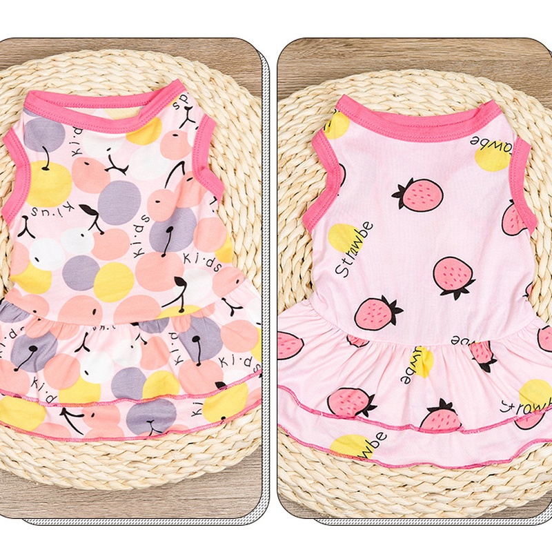 ★〓YUFeiPet〓★ Dog Summer Clothes Princess Dress Miniskirt Lovely Korean Printing Thin Section of Small and Medium Dog Cat Clothing