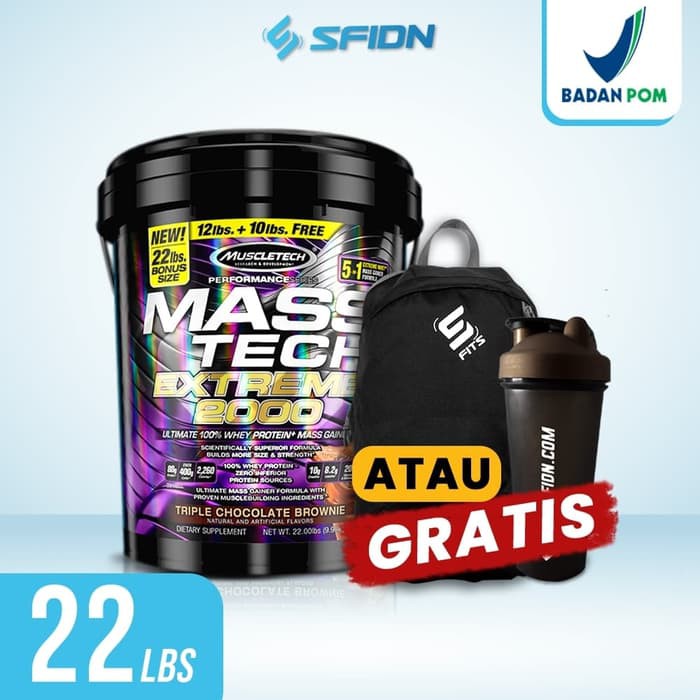 Muscletech Mass Tech Extreme 2000 22 LBS Gainer/ 22lb 22lbs Masstech