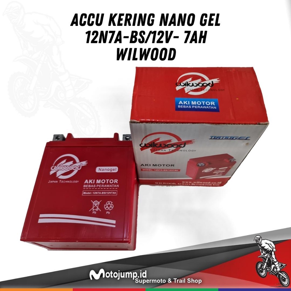 AKI KLX AKI CRF AKI DTRACKER ACCU KERING KLX AKI ACCU WILWOOD ORIGINAL 12N7A-BS/12V 7A NANO GEL ACCU