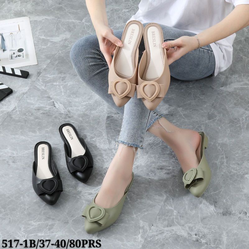 Sandal Slop Wanita Motif Pita Karet Jelly Import 517