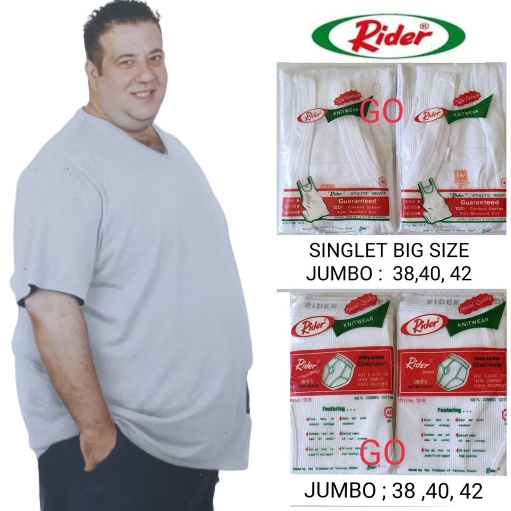 gos Celana Dalam Pria RIDER R.125 B JUMBO Pria Spandex Putih Murah/ CD Rider Murah