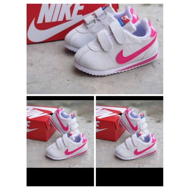 sepatu anak Nike Cortez putih list pink sepatu Nike Cortez anak