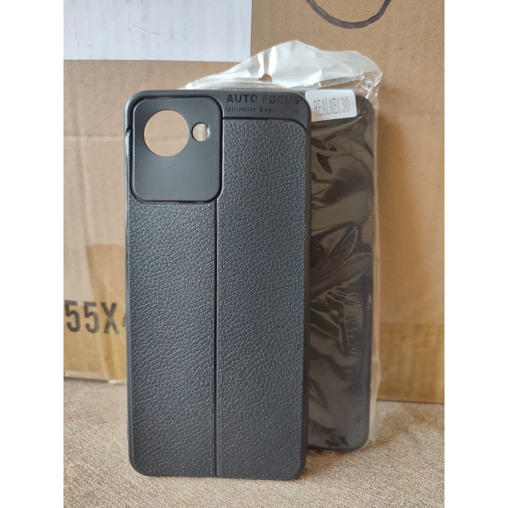 Auto Focus Realme C30 C2 Leather Soft Case Realme C 2 RMX1941 Auto Fokus Motif Kulit Jeruk