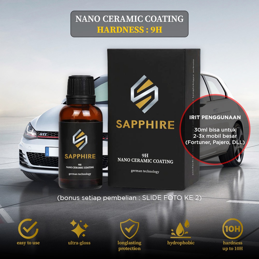 NEW Sapphire 9H Nano Ceramic Coating German Technology Coating Mobil [terbaik][terlaris]