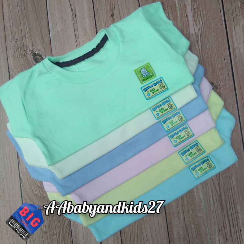 Hello Baby 1PC Kaos Oblong Bayi Polos Berlabel Ukuran S-XL Lembut dan SNI