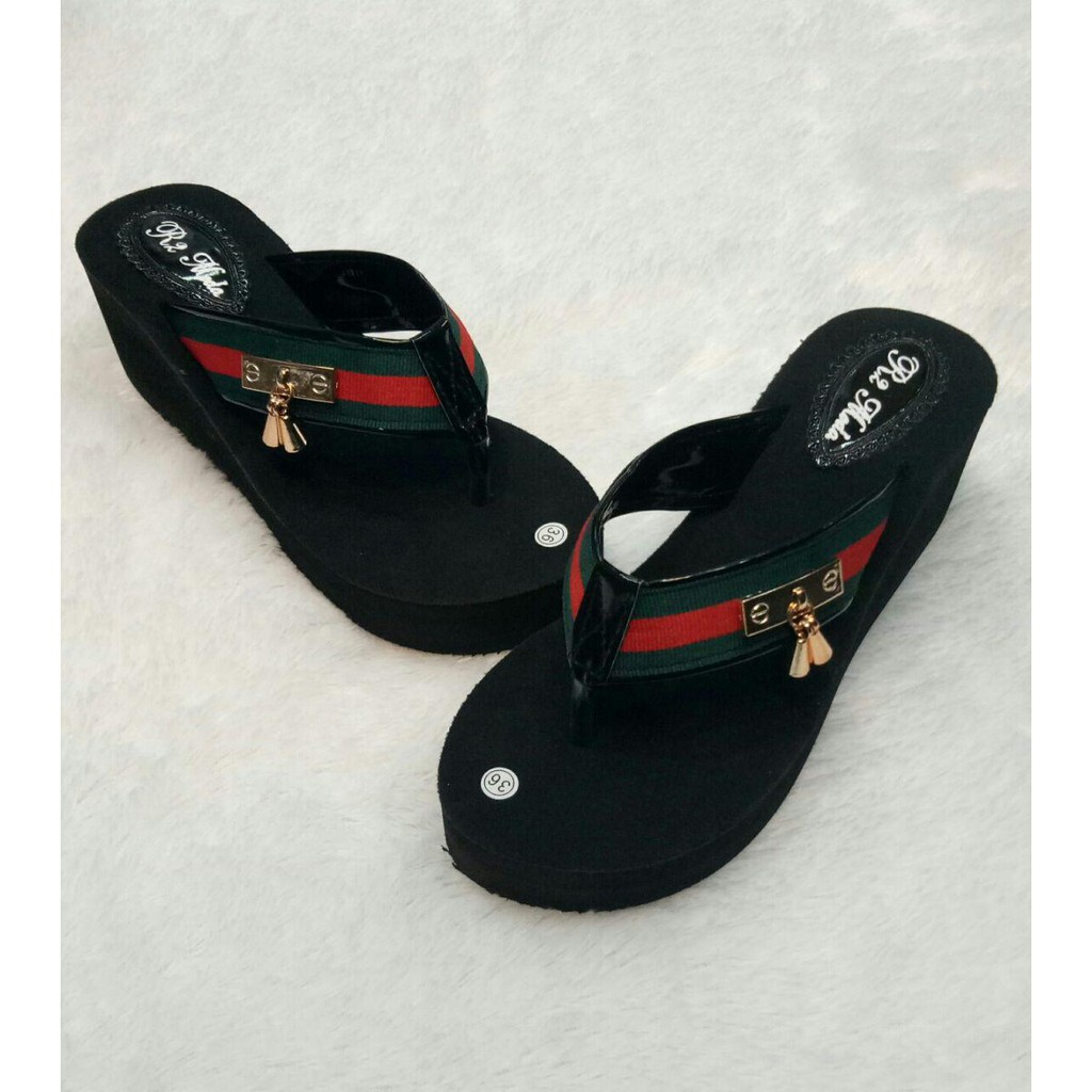 Sandal Wanita  Jepit tali lebar Spon Slipper Flipper High 