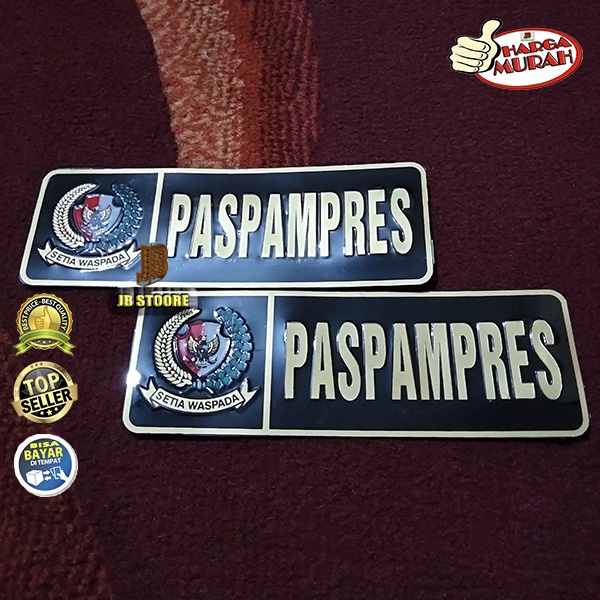Stiker PASPAMPRES Gold Timbul Sepasang / Stiker paspampres panjang 2pcs / Stiker Mobil Motor Paspamp