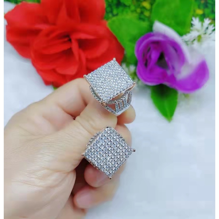 Cincin Kombinasi Permata Lapis Emas Perhiasan Fashion B74-76