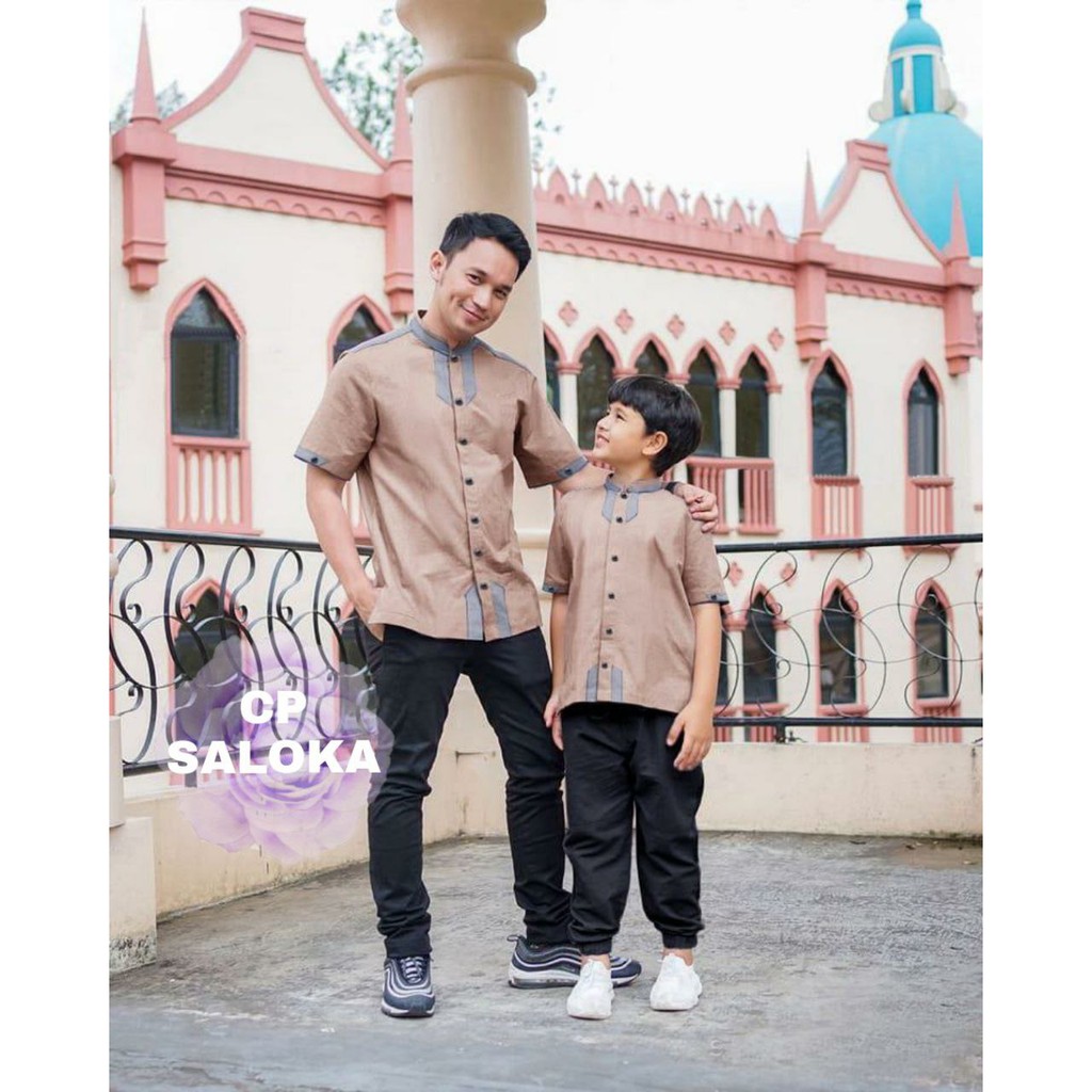 COUPLE KOKO SALOKA / FASHION MUSLIM AYAH DAN ANAK / BAJU KOKO PRIA GOOD QUALITY