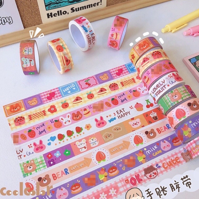 

Washi tape | isolasi motif untuk dekorasi jurnaling | scrapbook (1ROLL/1PCS)