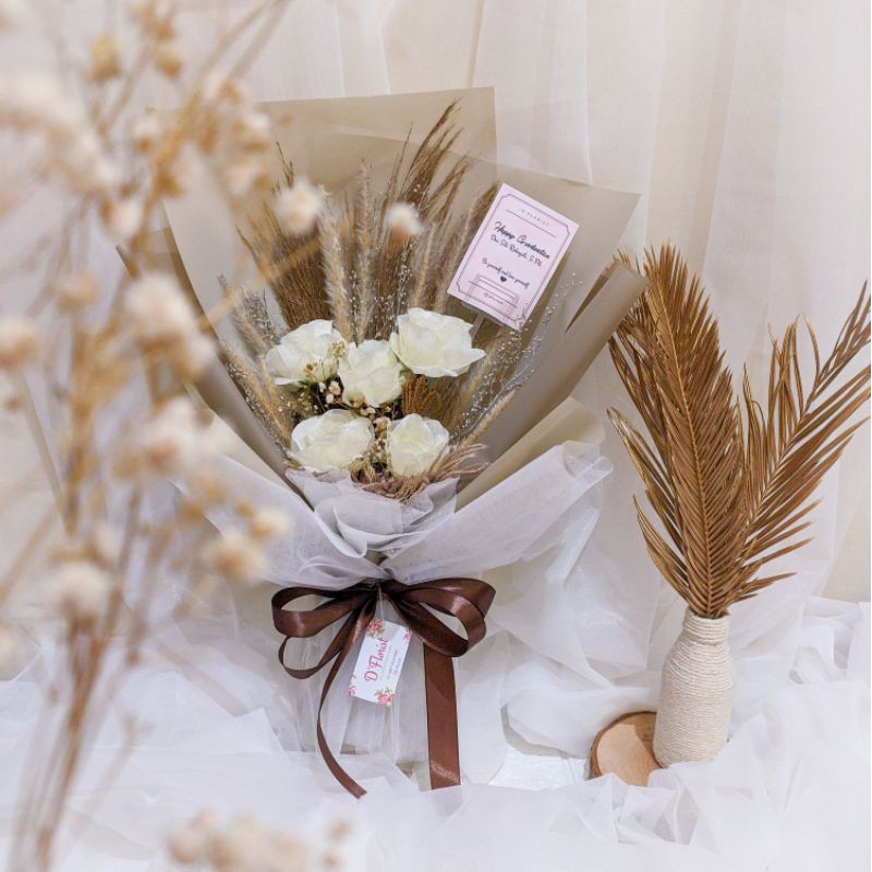 buket rustic bunga kering dried flower buket lamaran buket wedding