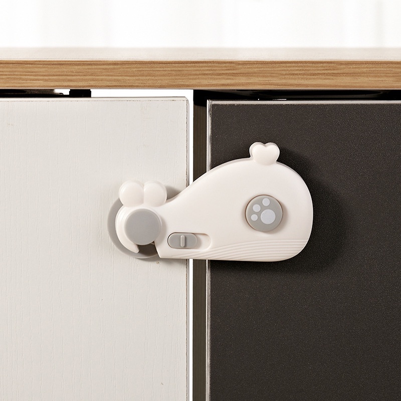 Safety Lock Pengaman Pintu Kulkas Kunci Pengaman Anak Bayi dari Siku Lemari Pengunci Laci Serbaguna Model Lucu Paus Sapi Piggy Apel Kids Drawer Cabinet Door