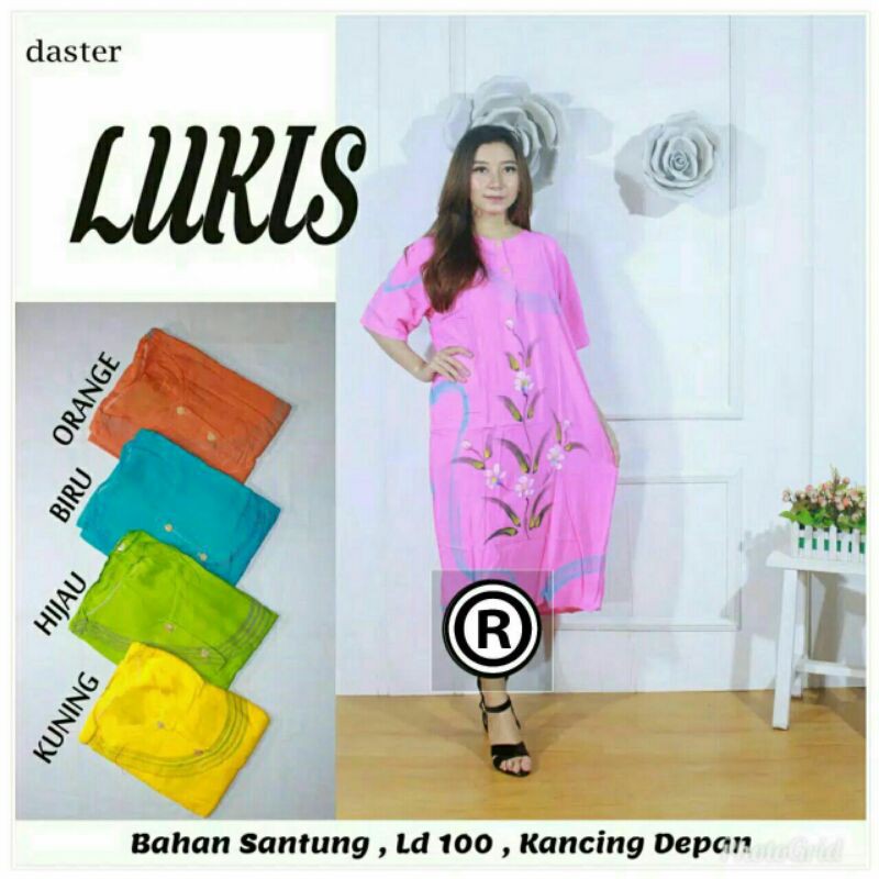 DASTER LUKIS-DASTER KANCING DEPAN-DASTER BUSUI-BUMIL-DASTER LENGAN PENDEK-DASTER MURAH-BAHAN ADEM