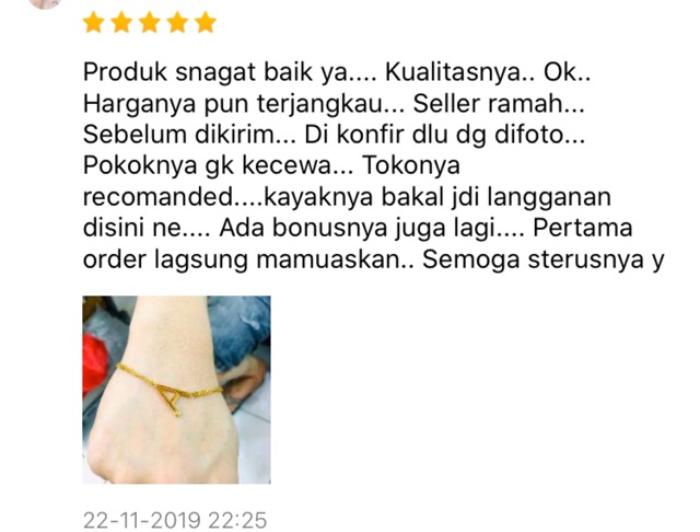 Gelang inisial gelang alphabet gelang huruf titanium / gelang titanium / gelang nama / gelang wanita