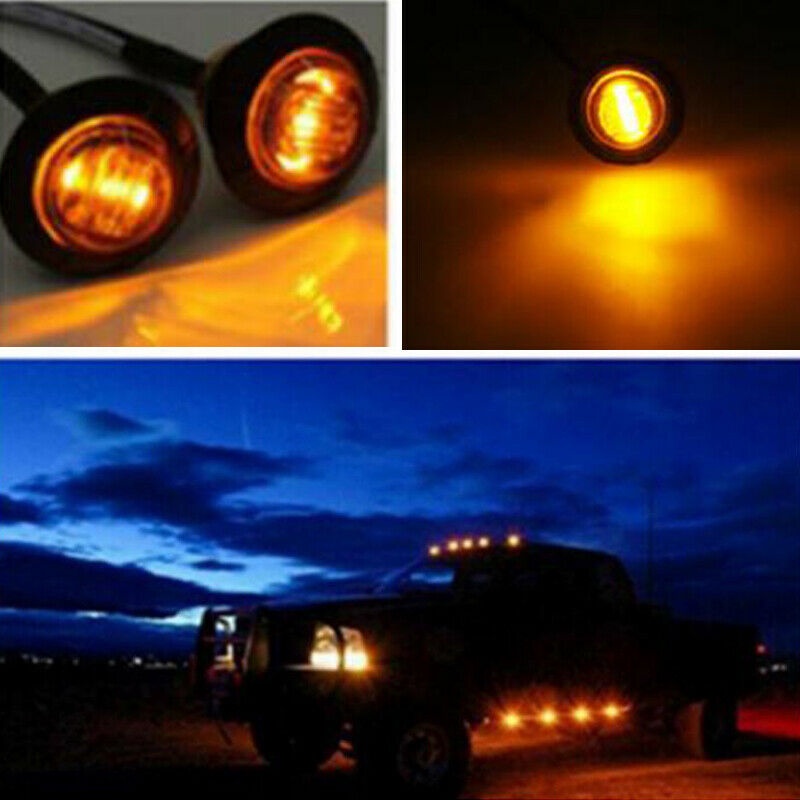 1pc Lampu Sein 3-led 12v / 24v Bentuk Bulat Warna Kuning / Putih / Merah Untuk Truk