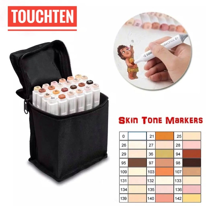 

(BISA COD) Touchten Alcohol Based Ink Marker Skin Tone 24 pcs