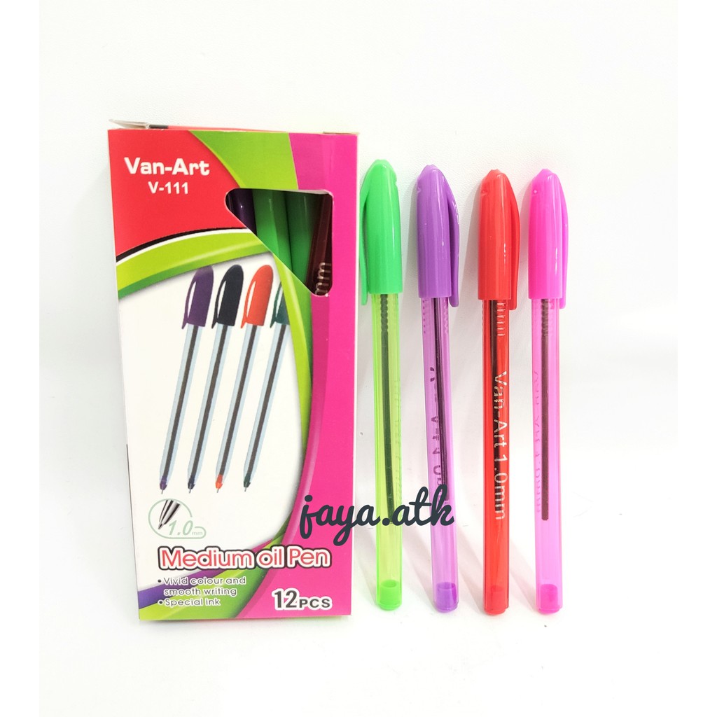 PULPEN MURAH HITAM BALLPOINT PULPEN SEMINAR WARNA WARNI 1.0 MM SEMI GEL V-111