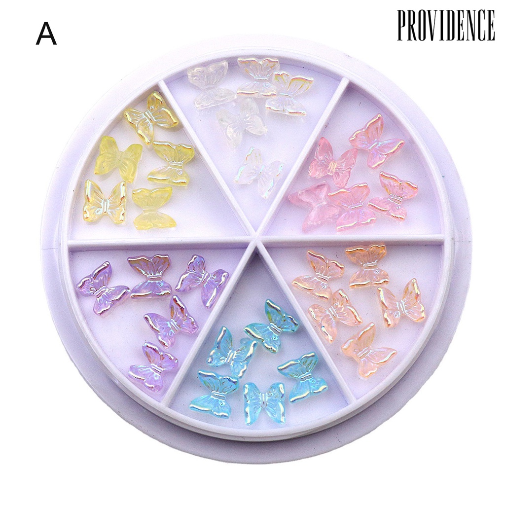 Providence 1 Box Aurora Nail Bowknot Decoration Fashion Persistent Acrylic Glitter 3D Nail Bow Ornament for Female