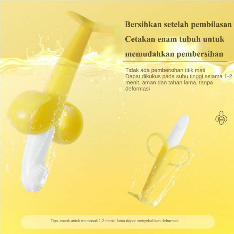 Mainan Gigitan Bayi Bentuk Pisang/Teether Bayi Bahan Silikon Bentuk Pisang