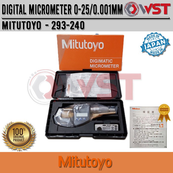 Mitutoyo Digimatic Micrometer/ Micrometer Digital 0-25 mm (293-240)