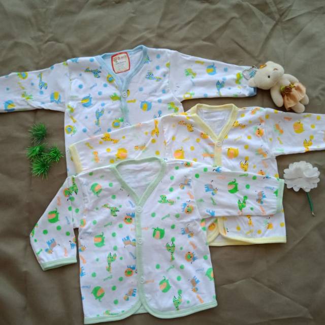 Baju bayi panjang per satu lusin/12 pcs bahan katun /perlengkapan bayi/atasan bayi