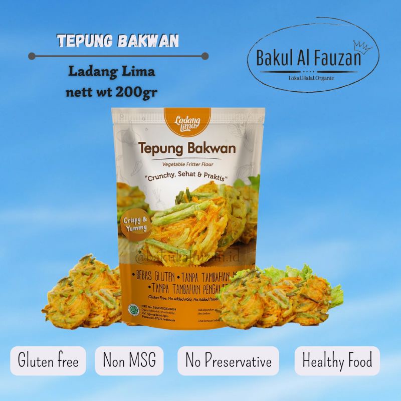 

Tepung Bakwan Ladang Lima | Tepung Gluten free | 200gr | Tepung Ladang Lima | Banjarmasin