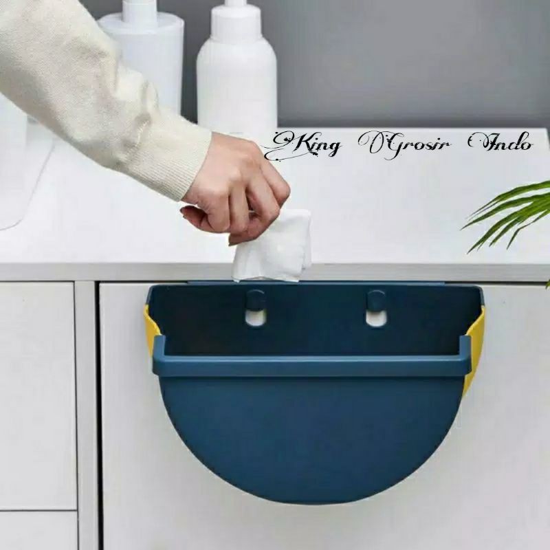 Tempat Sampah Mobil Dapur Toilet Gantung Lipat / Oval Foldable Kitchen Bin