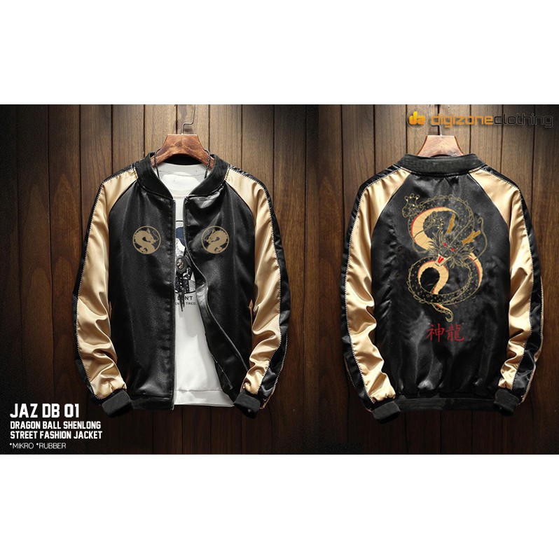 Jaket Pria Sukajan Jepang Anime Dragon Ball Shenlong Dragon Waterproof Bordir - JAZ DB 01