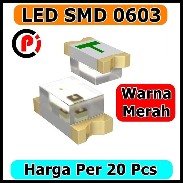 Per 20 Pcs LED SMD 0603 Warna Red Merah 20Pcs