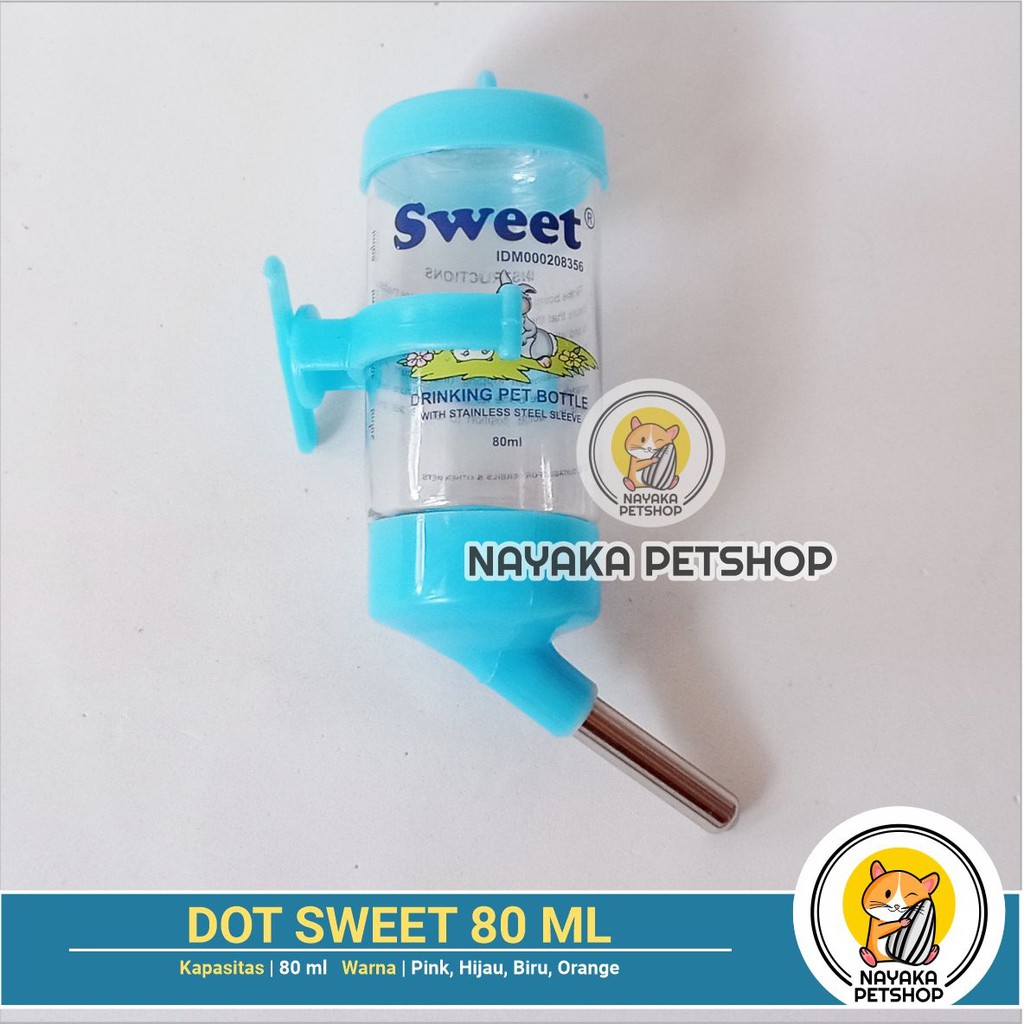 Sweet 80 ml Dot Minum Hamster Botol Minum Tupai Tempat Minum Tikus Gerbil