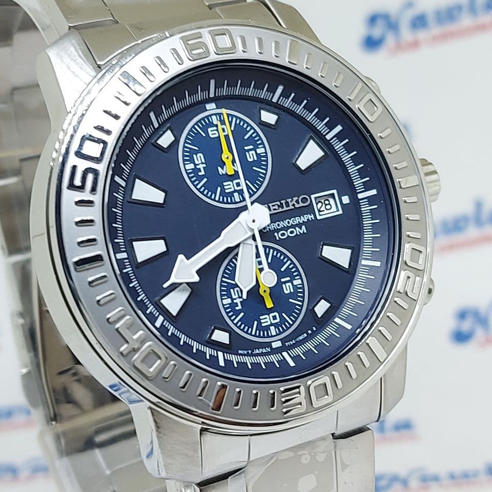 Seiko Marine Sports SNN197P1 Quartz Chrono Blue Dial | Jam Pria SNN197