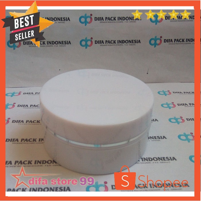 Pot bedak tabur putih putih list silver 20gr
