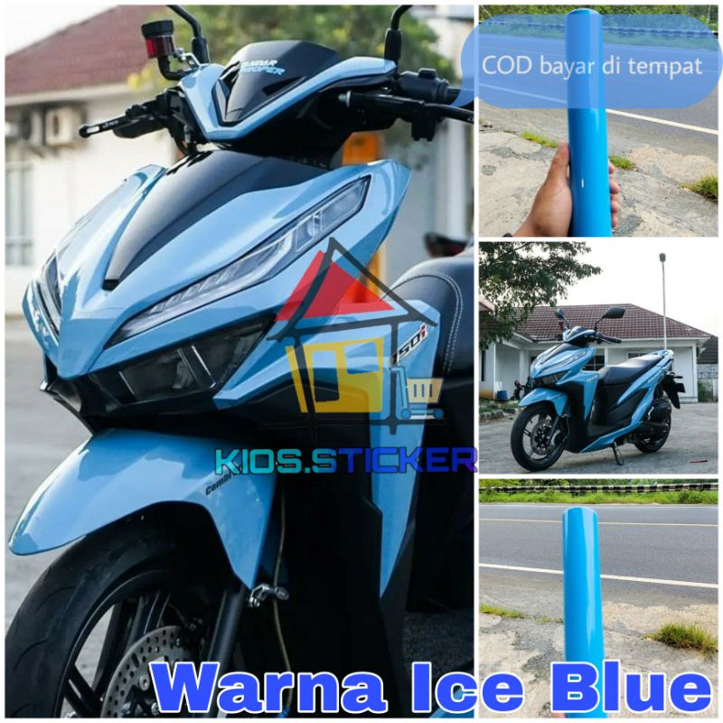 Sticker Skotlet Biru Muda / Ice Blue Glossy Stiker Motor Warna Biru Langit