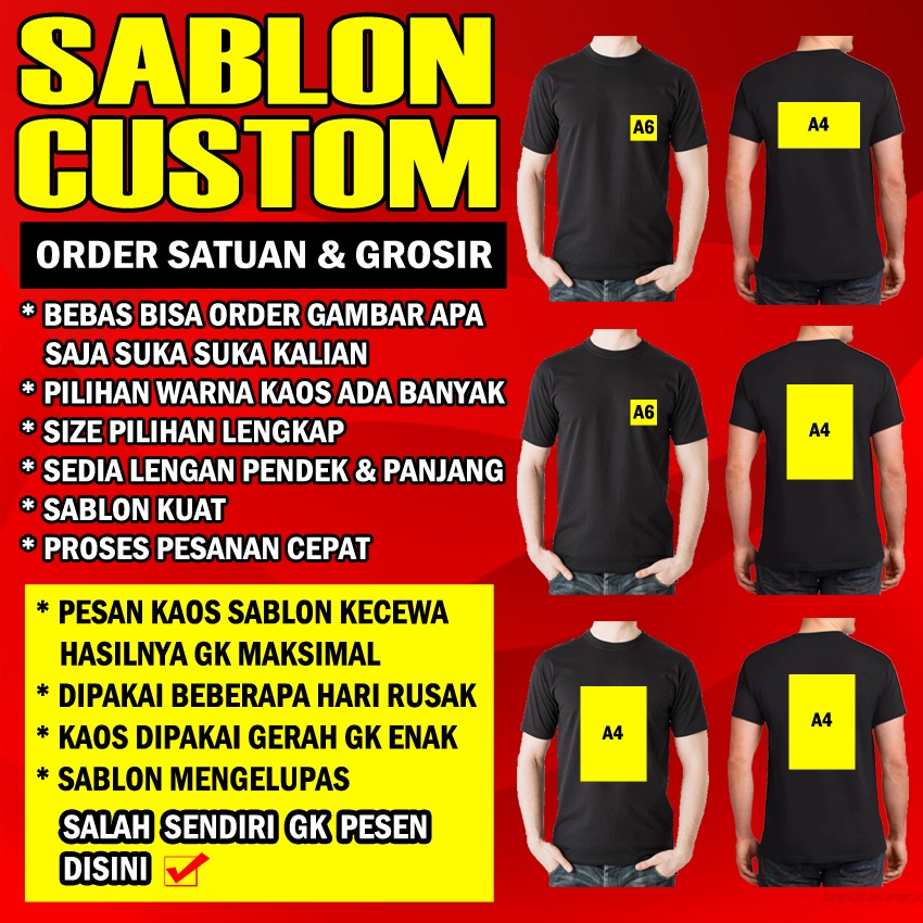 KAOS BAJU TSHIRT T SHIRT DISTRO JASA SABLON CUSTOM CUSTOME COSTUM COSTUME KUSTOM PRIA COWOK WANITA C