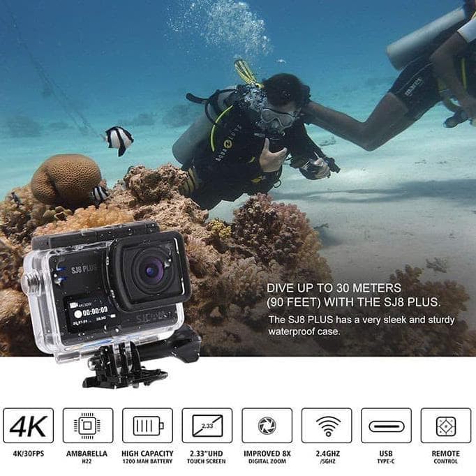 SJCAM SJ8 PLUS 4K Touchscreen Action Kamera Basic 16GB