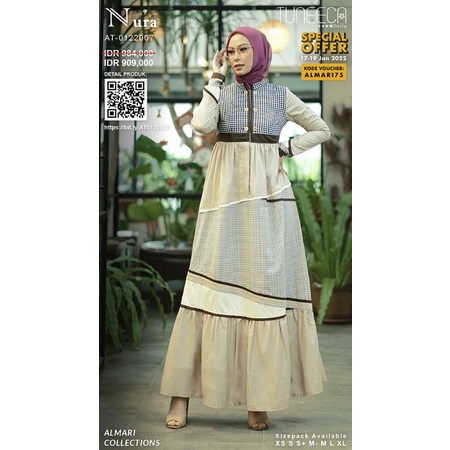 Almari Tuneeca AT-0122007 ARTEMISIA Diskon Sale Promo Gamis Long Dress