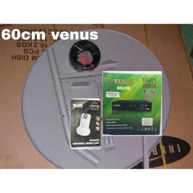 Parabola ninmedia 60cm odu venus lengkap receiver yaris audio singkron