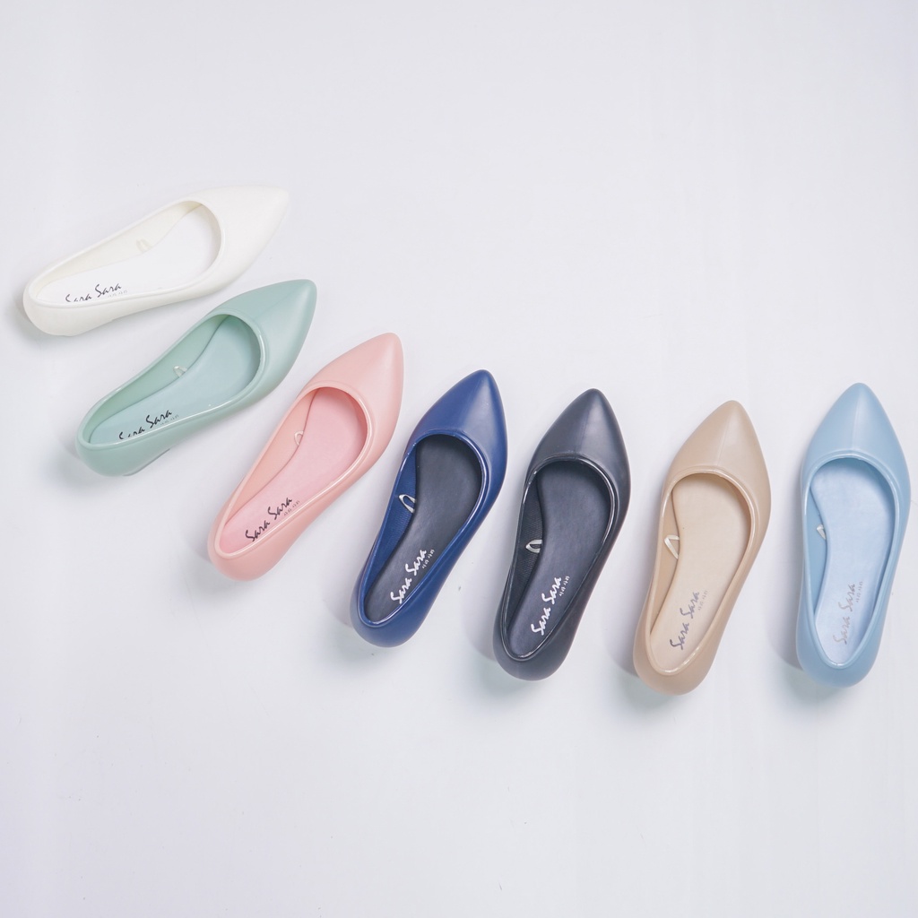 Sara Sara Rainbow Sara Sara Pelangi Wedges Sepatu Jelly Wanita sepatu kerja wanita flat shoes jelly terbaru