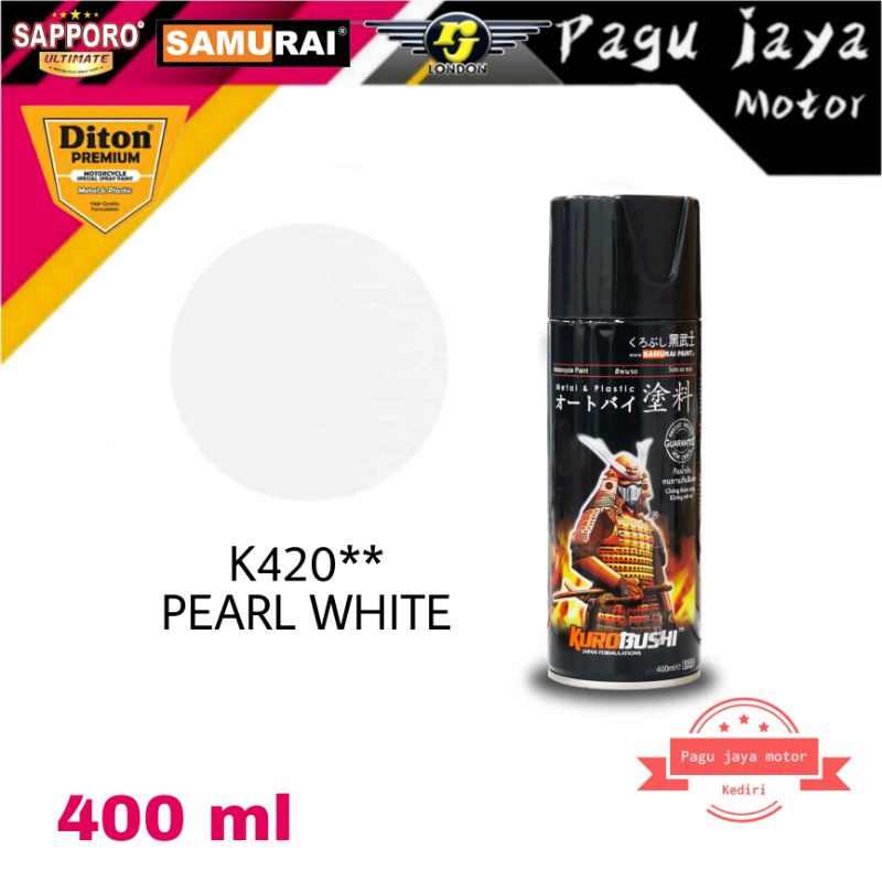 samurai paint K420** pearl white cat semprot spray pilok pilox pylox